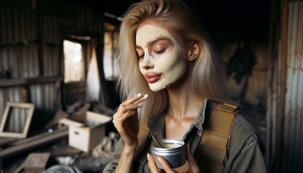 a woman applying face cream